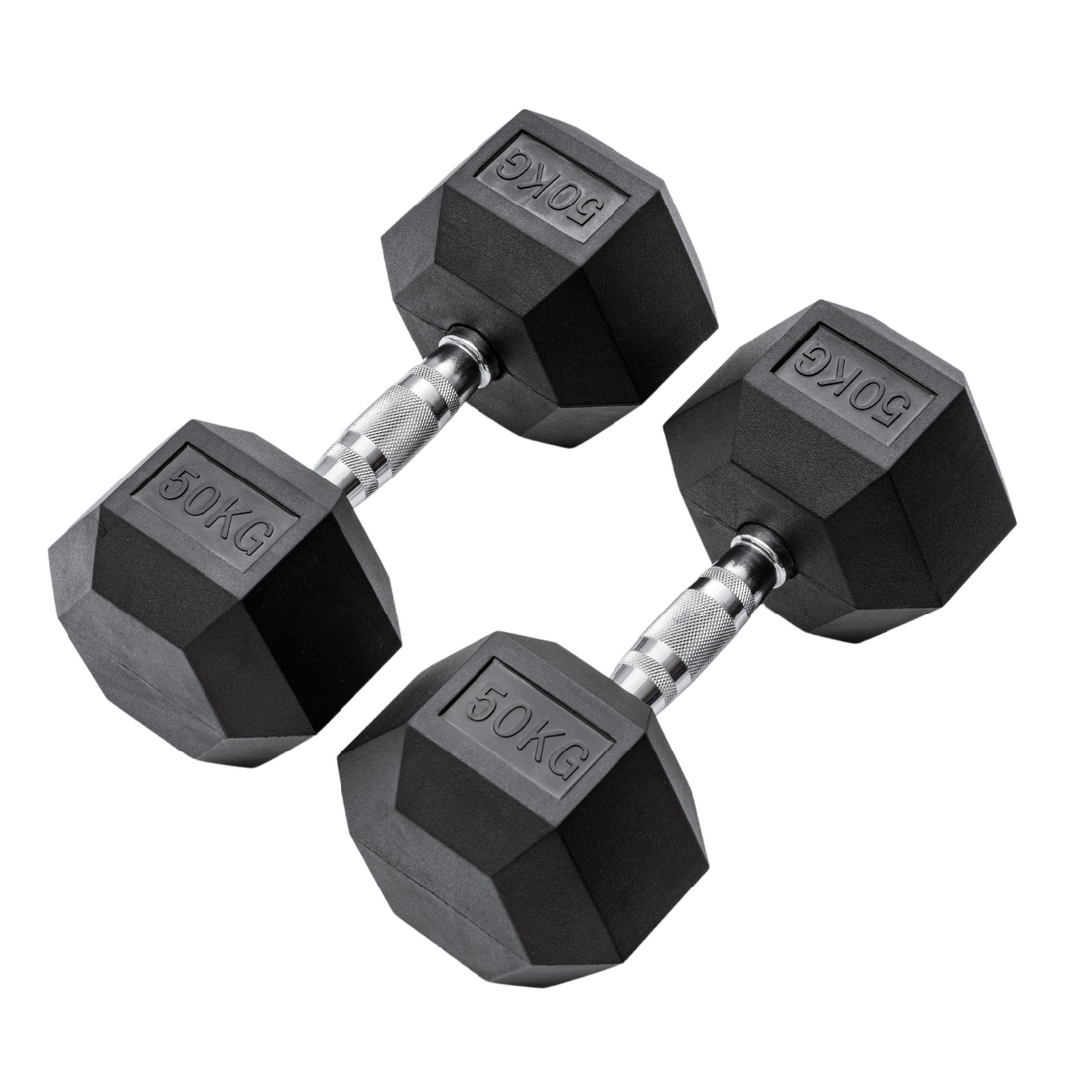 360 Strength Classic Rubber Hex Dumbbells — 50 kg pair product photograph